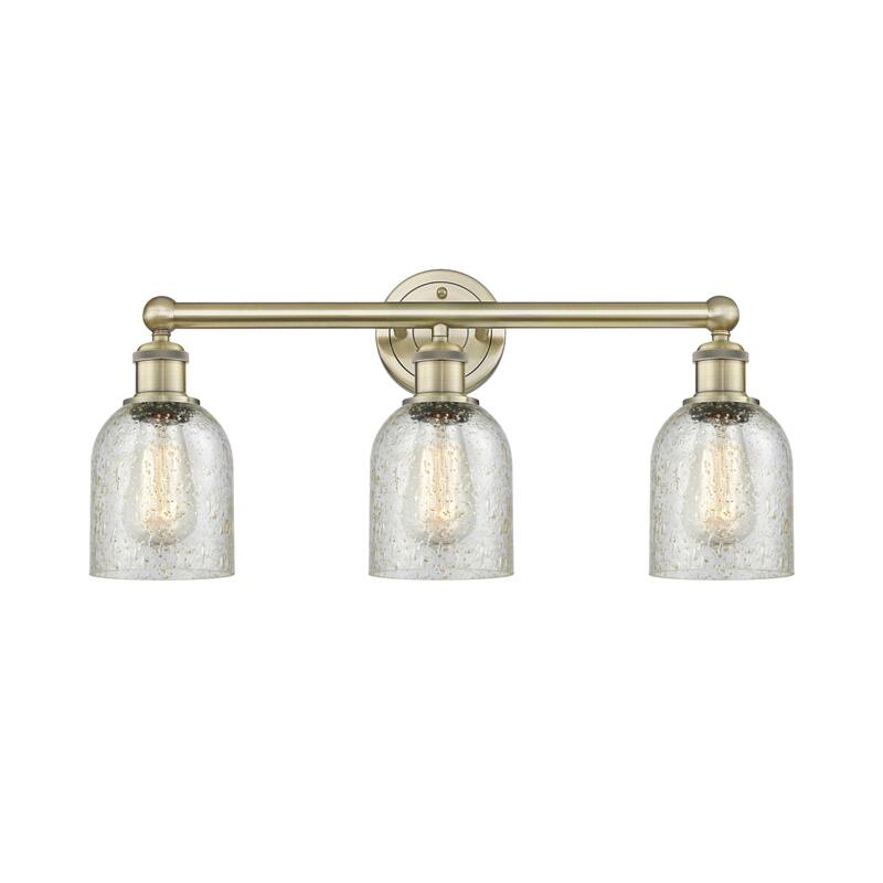 Innovations Lighting 616-3W-12-23 Caledonia Vanity Caledonia 3 Light - Antique Brass / Mica