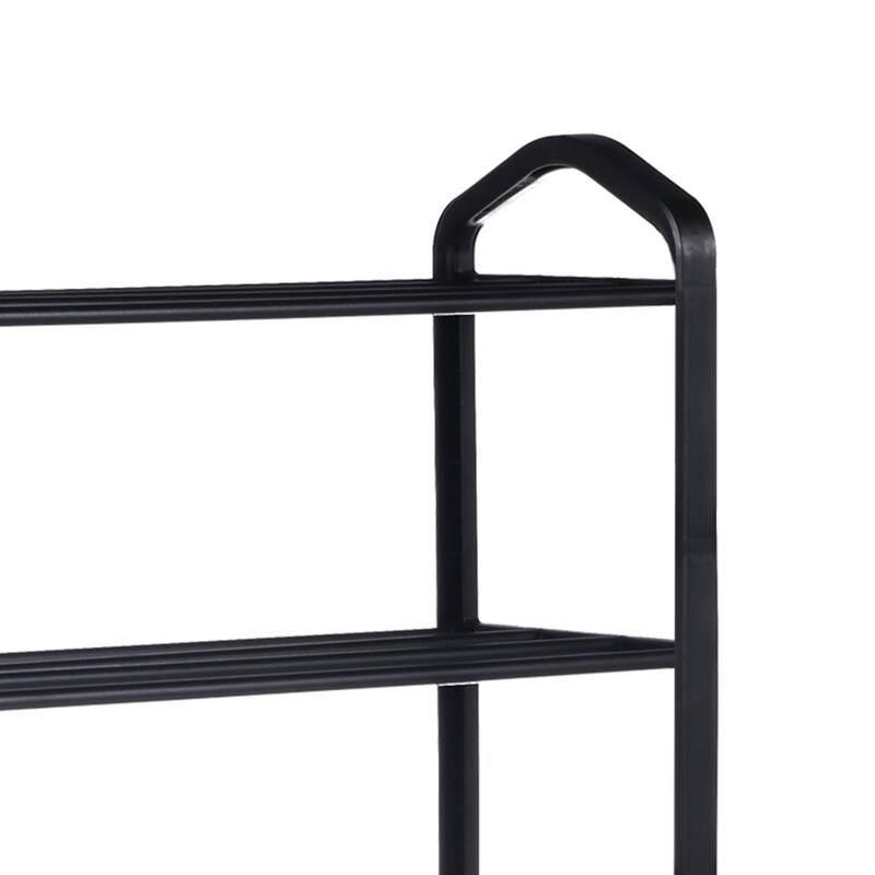 5-Tier Stackable Shoe Rack, 15-Pairs Sturdy Shoe Shelf Storage , Black Shoe Tower