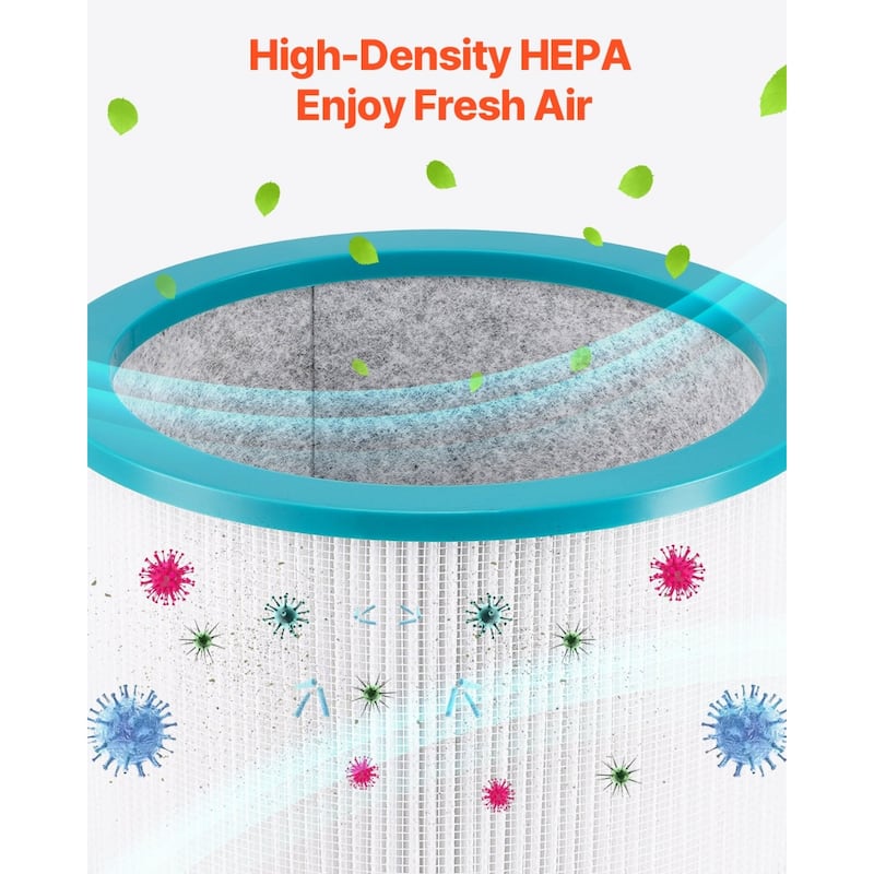 30W Oscillating Tower Fan with 1200W Heating and 8-Speed Settings HEPA Filter for Home or Office - 34 inch
