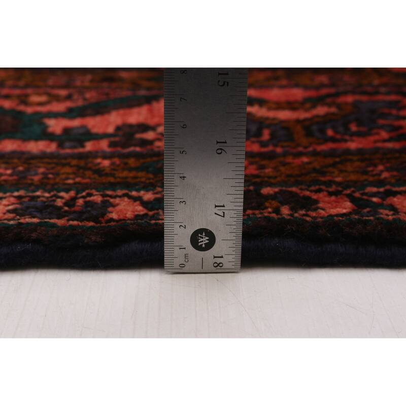 ECARPETGALLERY Hand-knotted Andelz Navy, Red Wool Rug - 3'5 x 12'11