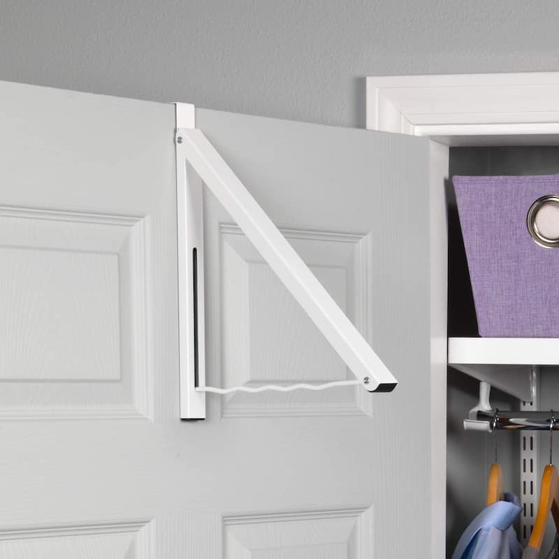 Over the Door Closet Valet - Single Hook Retractable Collapsible Folding Hanging Rack Organizer