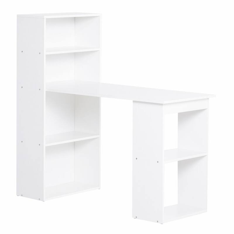 360 Rotating Desk L Shaped Corner Desk with Shelves Writing Table Workstation Home Office Desk Ergonomic Desks Executive Desks