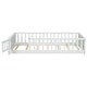 preview thumbnail 9 of 23, Twin Size Floor Platform Bed with Built-In Book Storage Rack and Door White
