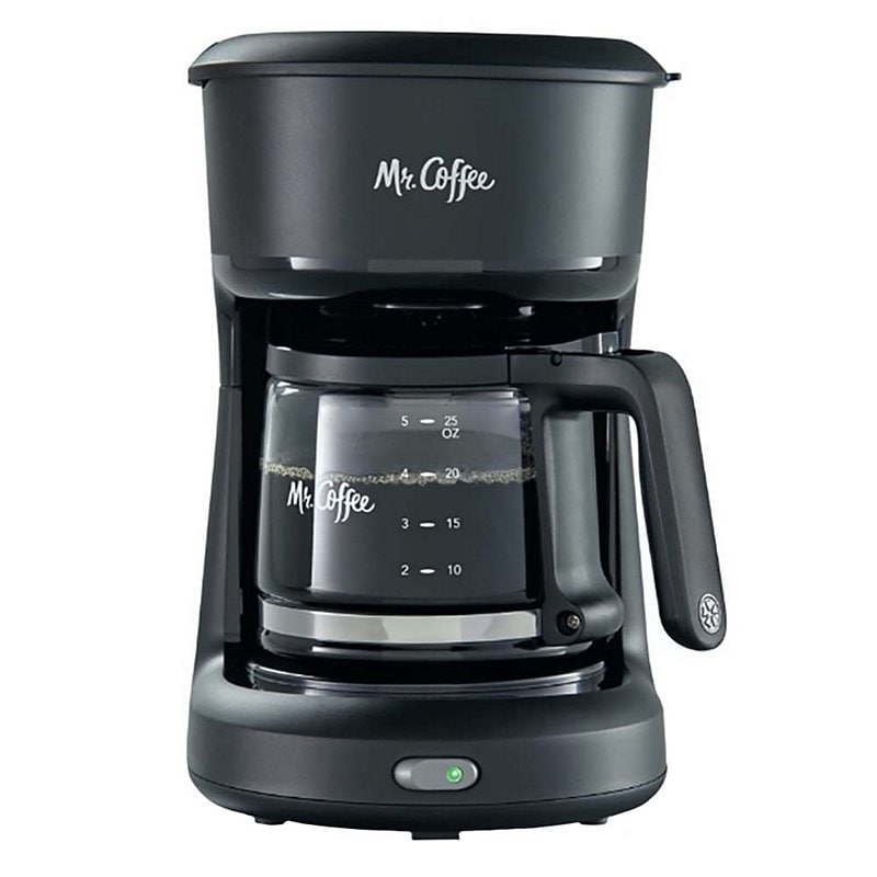 Mr. Coffee 5 Cup Programmable 25 oz. Mini, Brew Now or Later, Coffee Maker,  Black