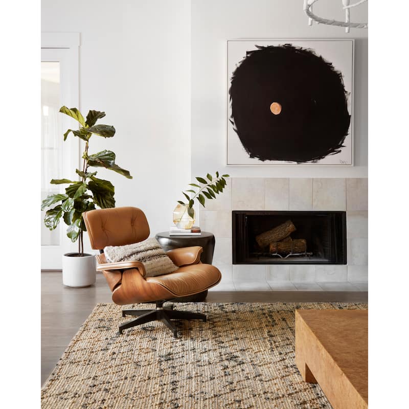 Alexander Home Ember Geometric Hand-Woven Jute Rug - 7'9" x 9'9" - Charcoal