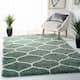 SAFAVIEH Hudson Shag Ogee Trellis 2-inch Thick Area Rug - 8' x 10' - Light Green/Ivory