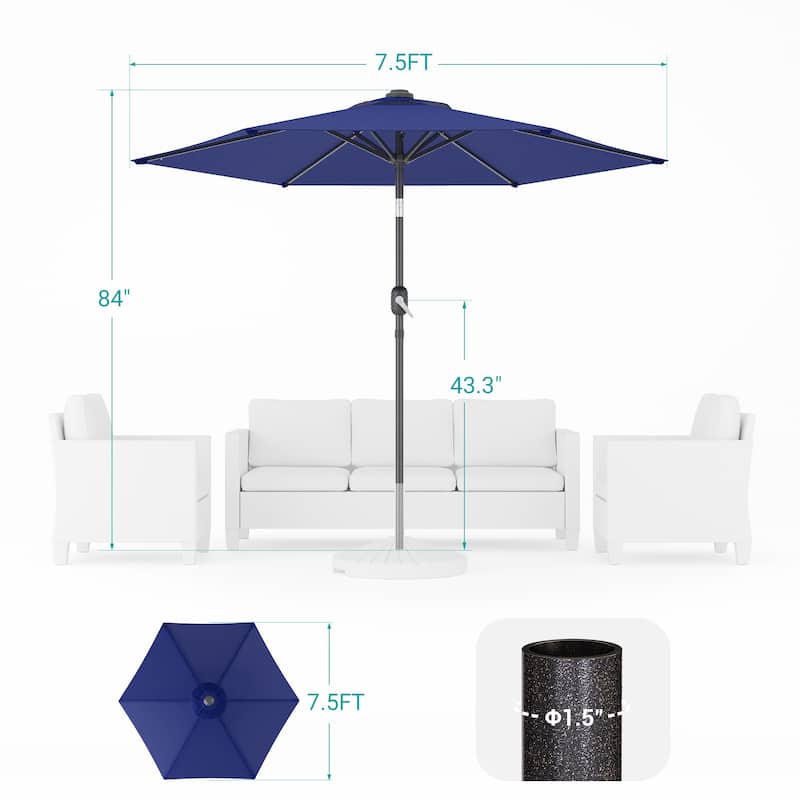 Bonosuki 7.5-foot Waterproof Sunshade Canopy Patio Umbrella