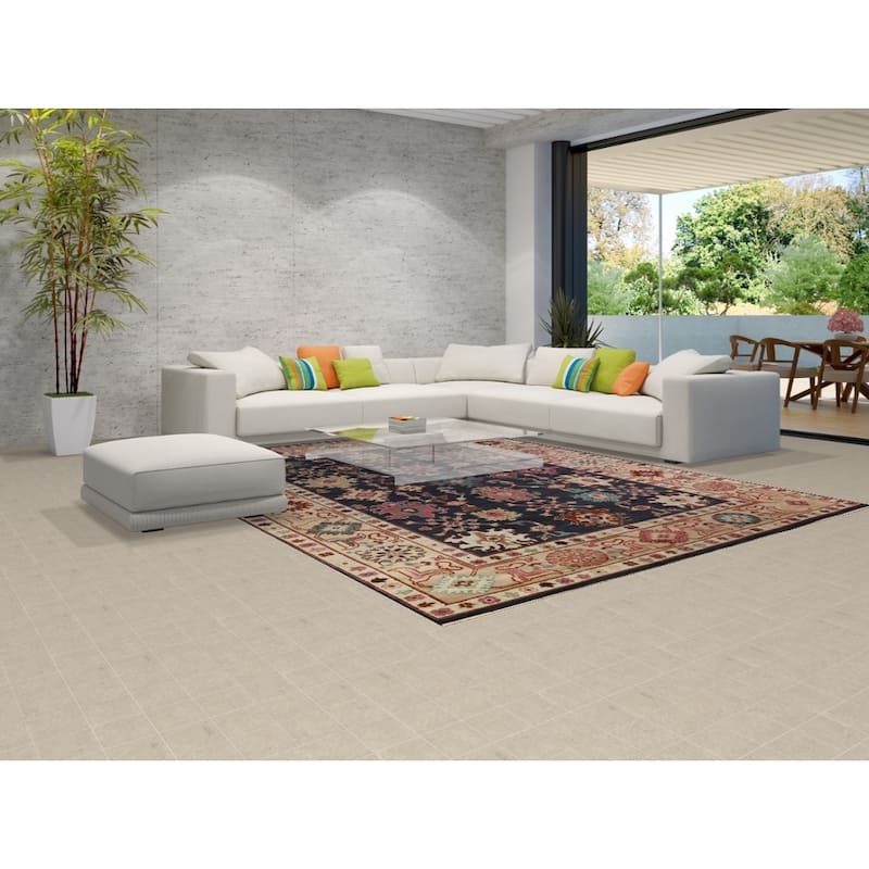Navy Blue Oushak Indian Area Rug Hand-Knotted Wool Carpet - 9'3" x 12'0"