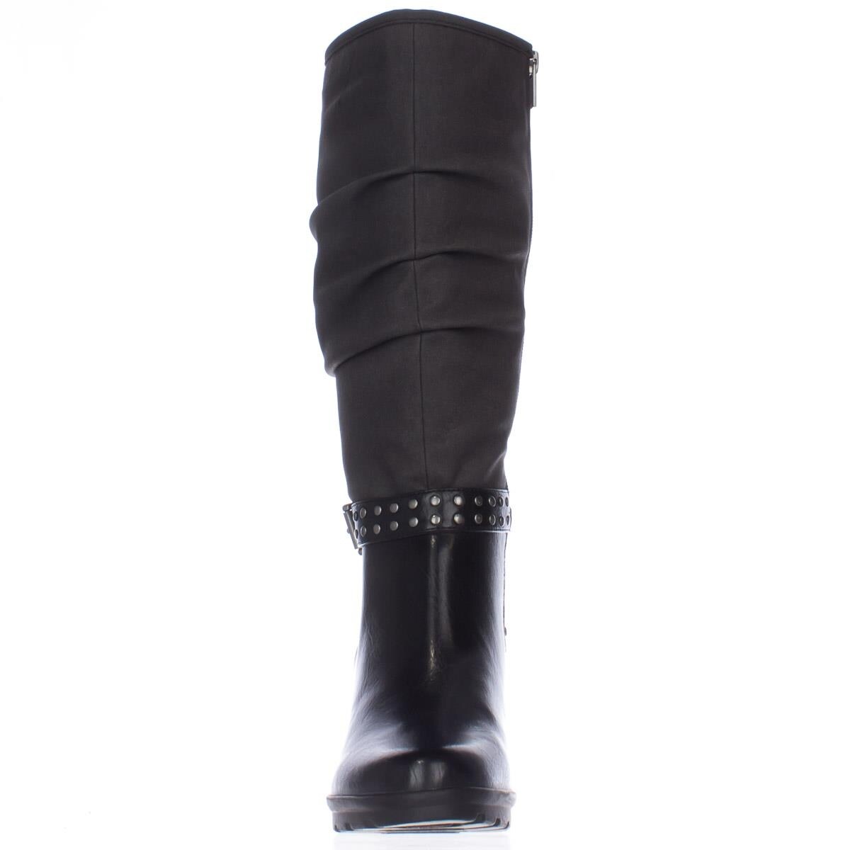 mid calf black dress boots