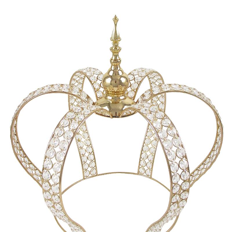 Crystal Bead Crown Decor Centerpiece Accent Piece Tabletop