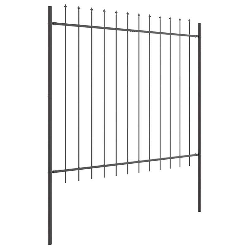 vidaXL Garden Fence Gray Powder-coated steel