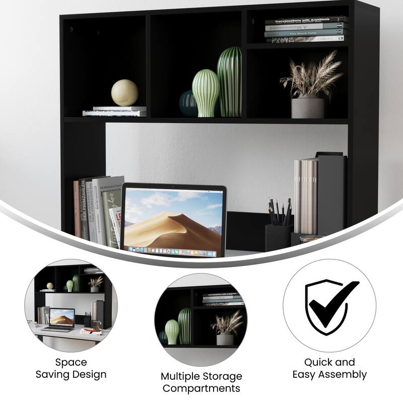 Space-Saving Desktop Bookshelf Storage Organizer with Assorted Cubbies