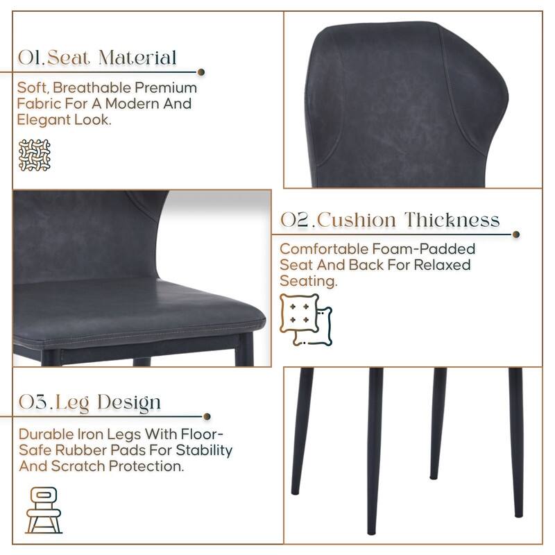 Mosaic Modern Fabric Upholstered Dining Chair with Curved Back, Diamond Stitching, Metal Legs for Home, Hotels, Restaurants