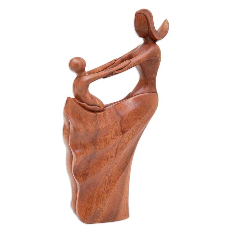 Novica Handmade Motherly Affection Wood Sculpture