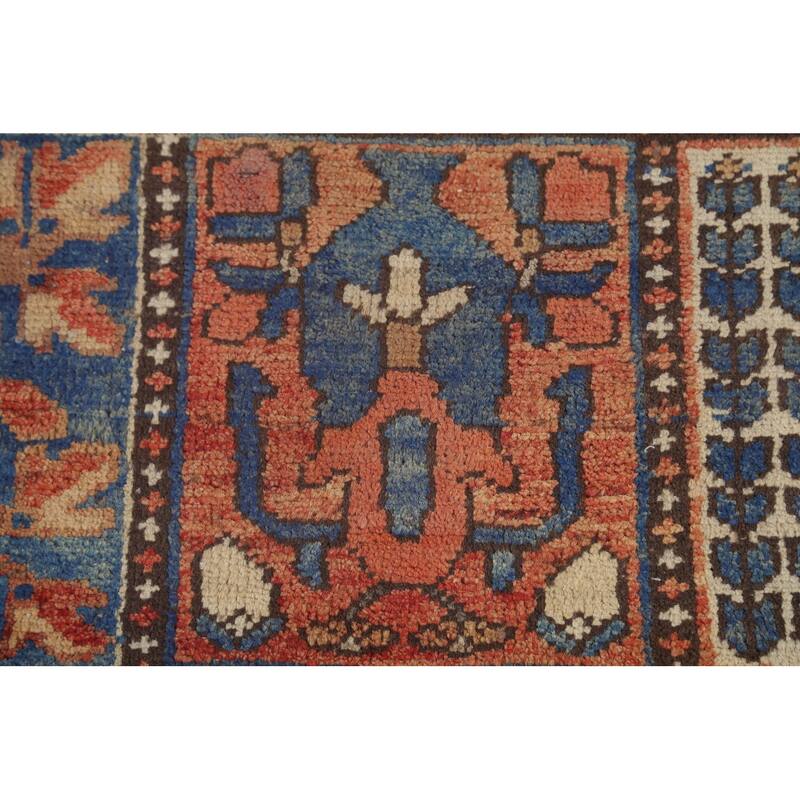 Geometric Bakhtiari Persian Vintage Rug Handmade Wool Carpet - 6'10"x 10'2"