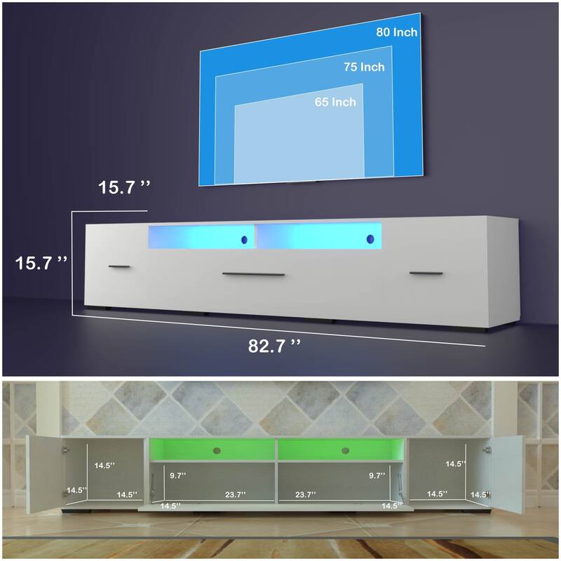 Modern Entertainment Center with Power Cord