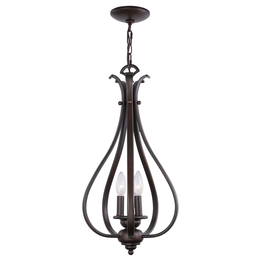 Monrovia 3 Light Bronze Teardrop Candle Pendant - 11.25-in W x 24-in H x 11.25-in D