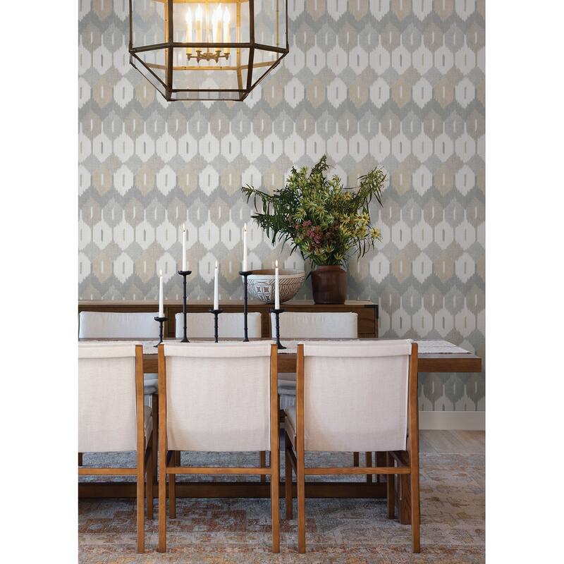 A-Street Prints Abilene Neutral Ikat Wallpaper