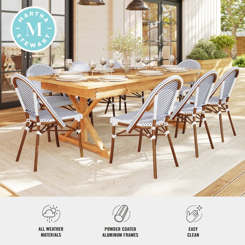 Martha Stewart All-Weather Stackable Patio Bistro Dining Chair - 19"W x 21.75"D x 35"H