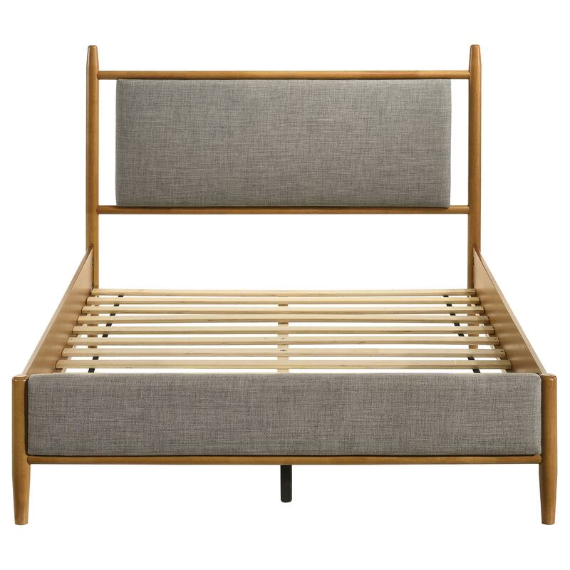 Mason 46-inch Panel Platform Bed Grey and Light Brown