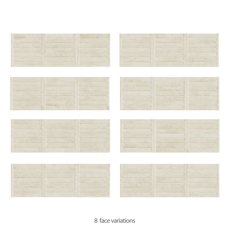 Merola Tile Habanera Decor Bone 11-7/8" x 35-1/2" Fluted Ceramic Wall Tile