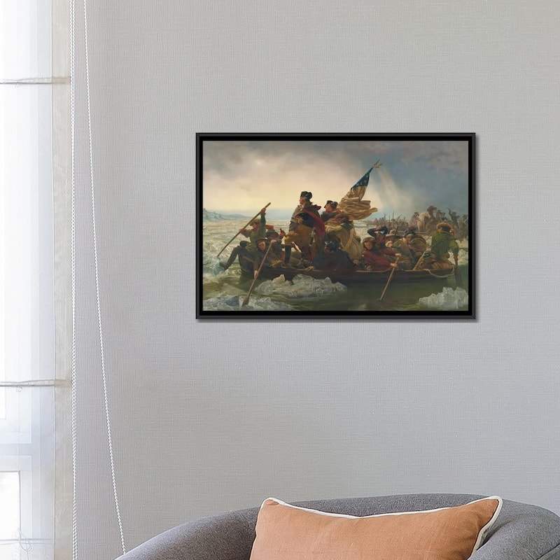 iCanvas "Washington Crossing The Delaware River (25th December 1776), 1851" by Emanuel Gottlieb Leutze Framed Canvas Print
