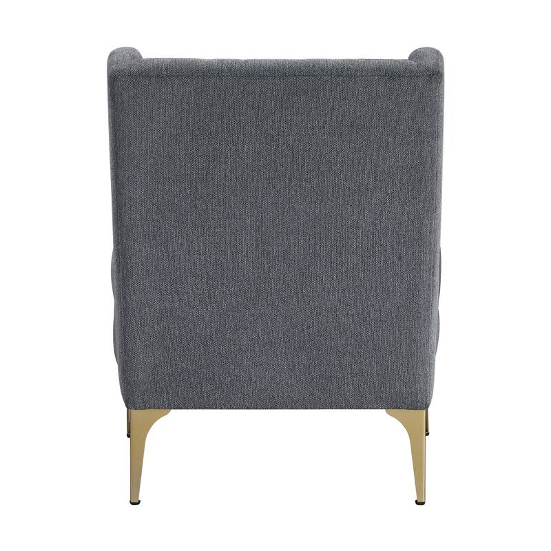 Margo 28" Chenille Accent Chair - Brushed Gold Finish Metal Legs