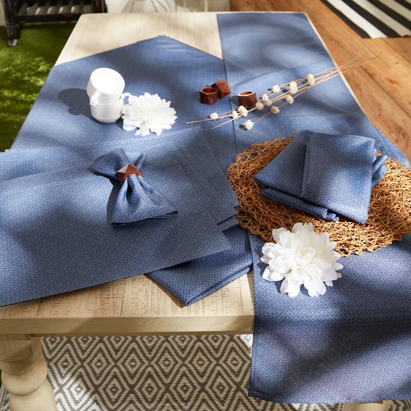 DII Stone Tonal Lattice Print Outdoor Tablecloth With Zipper 60 Round