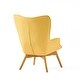 preview thumbnail 35 of 76, Hariata Mid-Century Modern Wingback Fabric Chair/Ottoman Set by Christopher Knight Home