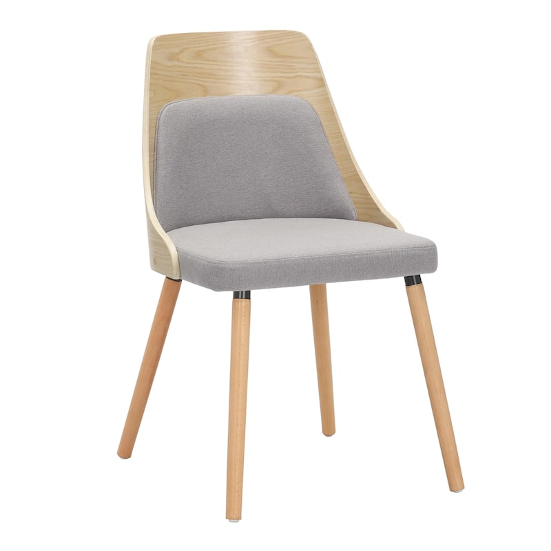 Carson Carrington Vallemala Mid-Century Chair with Tapered Wood Legs - Set of 2 - Grey Fabric/Natural Wood