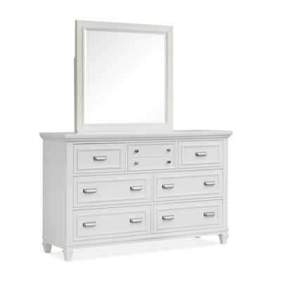 Magnussen Home Charleston White Dove Drawer Dresser with Landscape Mirror