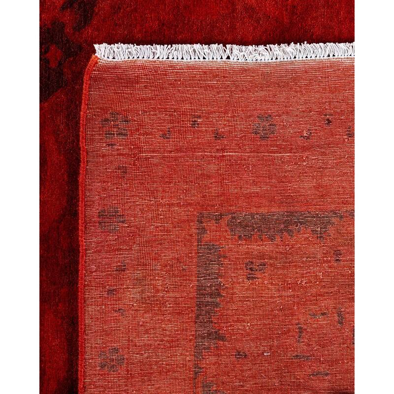 Overdyed, One-of-a-Kind Hand-Knotted Area Rug - Orange - 12' 2" x 15' 5"
