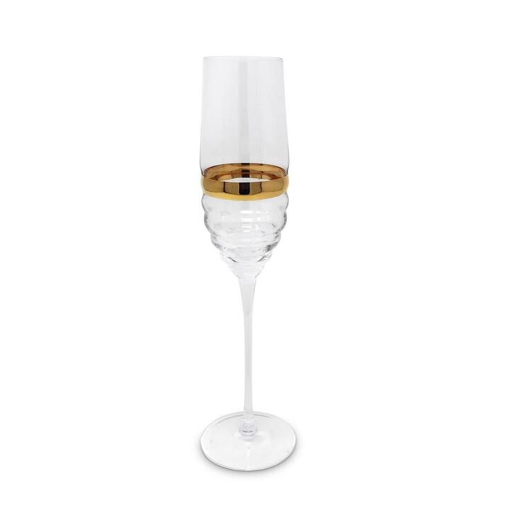Set of 6 Linear Design Glasses - Flute
