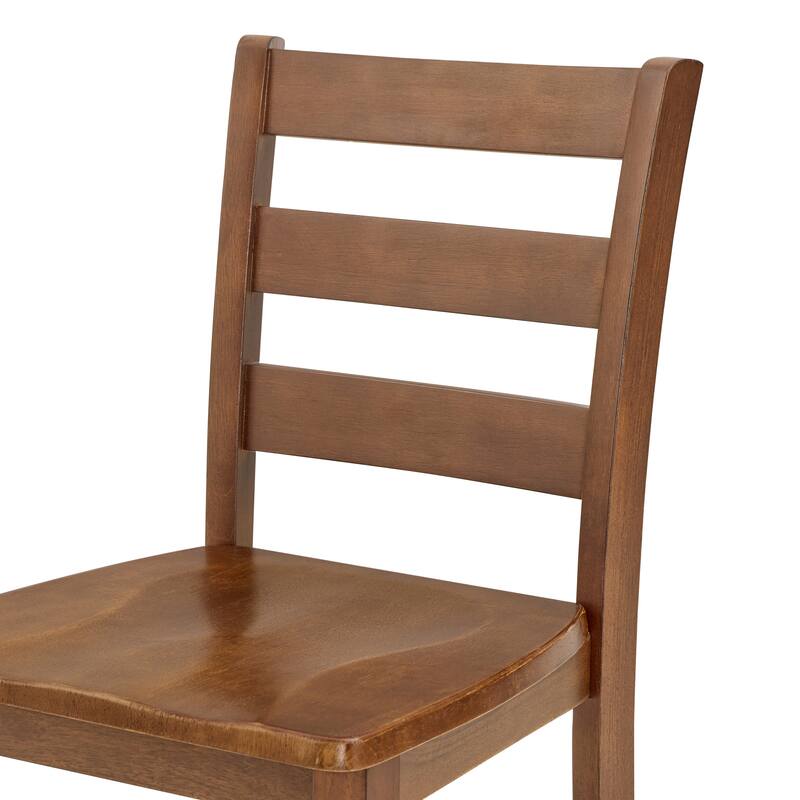 Retro-Style 5-Piece Dining Set - Brown Wooden Breakfast Table with Matching Bar Chairs for Living Room & Dining Room.