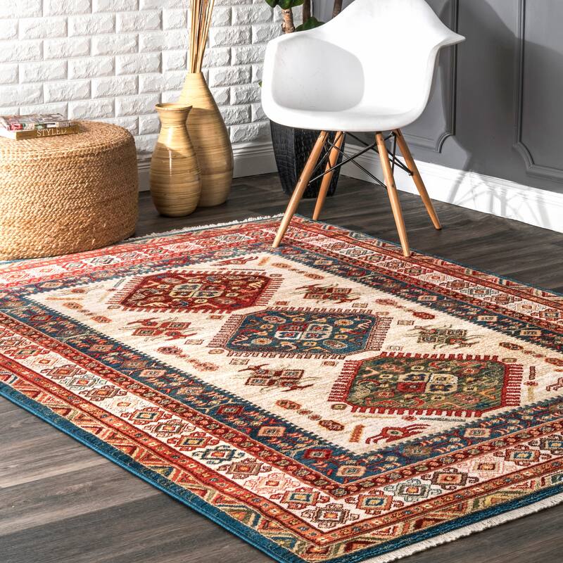 Nuloom Traditional Tribal Diamond Emblems Area Rug