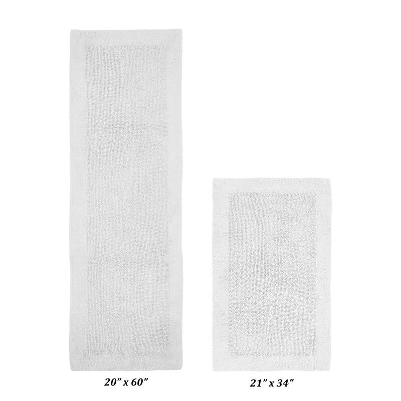 Better Trends Bath Rugs Set 100% Cotton Tufted Soft Water Absorbent Bathroom Rug for Shower, Sink Bath Mats Edge Collection