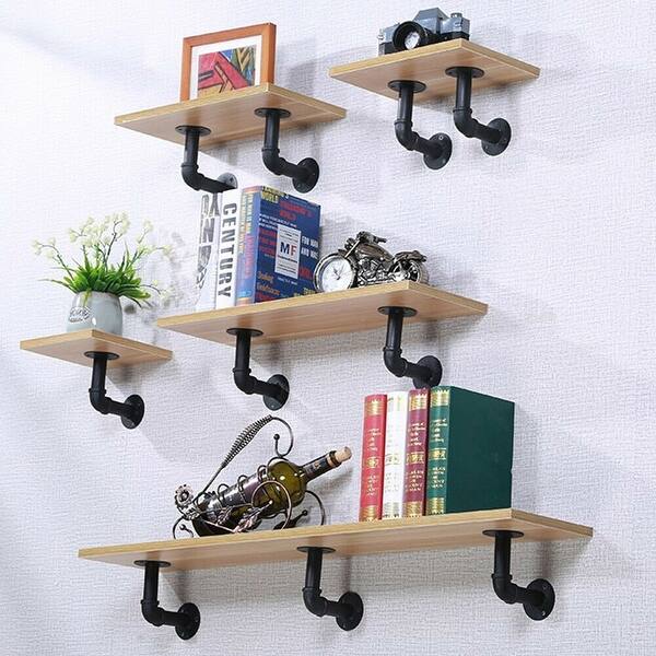Shop Iron Pipe Shelf Bracket Wall Mounted Floating Shelf Holder Overstock 30870641