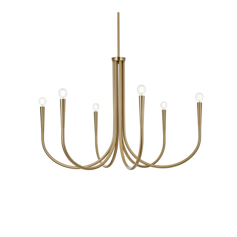 Elegant Lighting LD722D36 Layne 6 Light 36" Wide Taper Candle Style