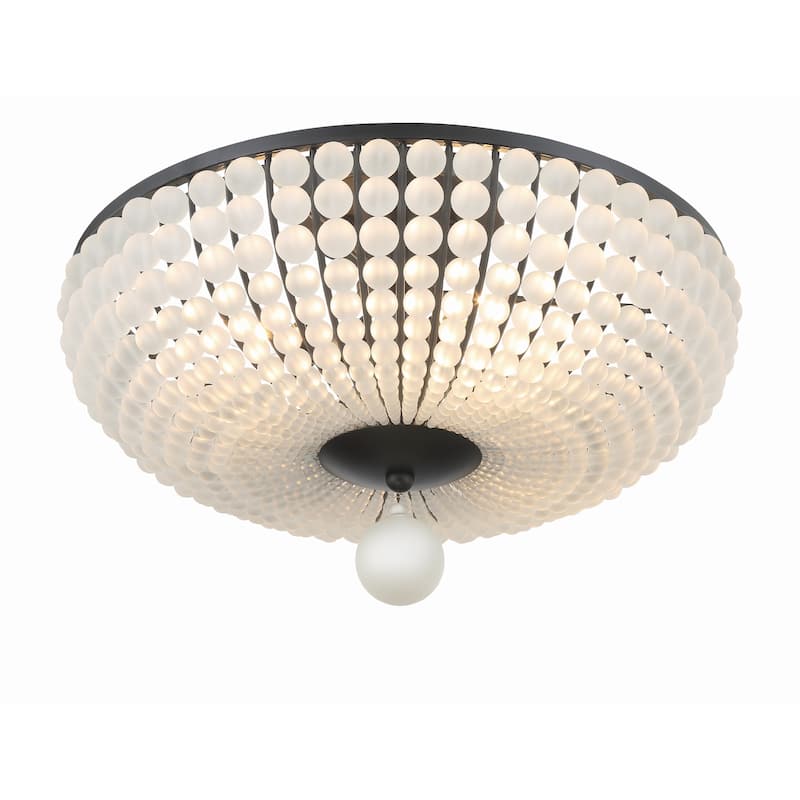 Bella 4 Light Matte Black Ceiling Mount - 18"W x 12"H