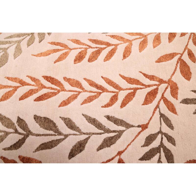 ECARPETGALLERY Hand-knotted Opulence Beige Silk, Wool Rug - 8'0 x 10'0