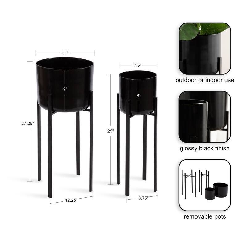 Kate and Laurel Gabi Metal Outdoor and Indoor Plant Stand - 2 Piece