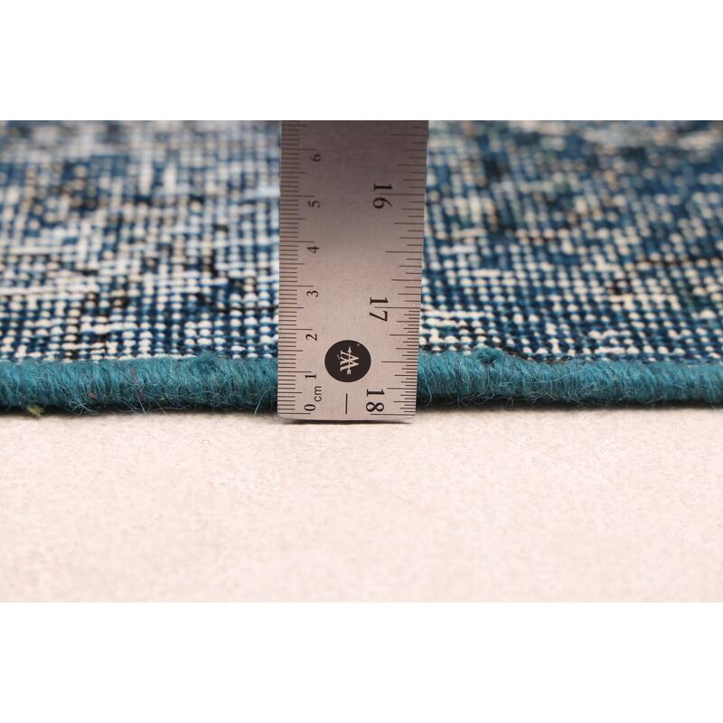 ECARPETGALLERY Hand-knotted Color Transition Dark Blue Wool Rug - 6'7 x 9'3