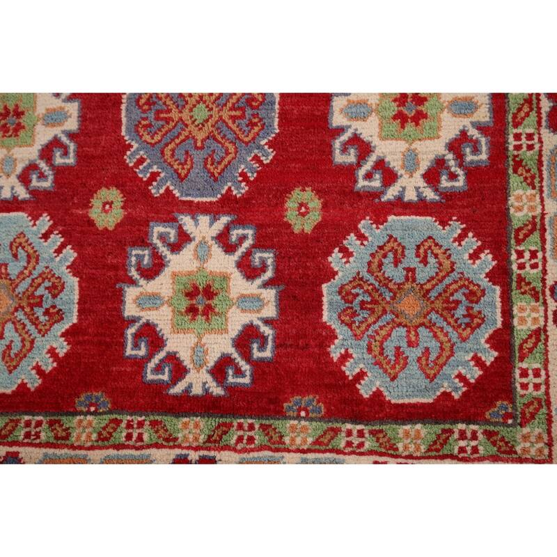Red Kazak Accent Rug Handmade Wool Carpet - 2'10" x 4'2"