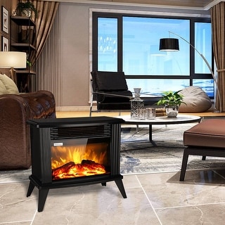 1500W 14-inches Small Vertical Fireplace, Black - On Sale - Bed Bath u0026  Beyond - 32587123