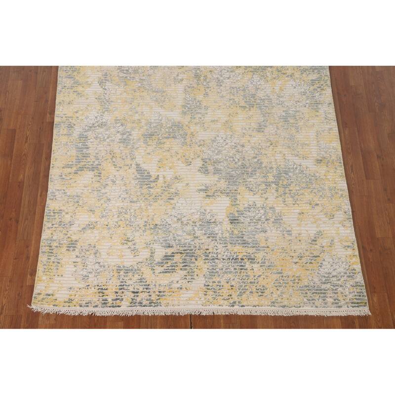 Striped Abstract Area Rug Hand-Knotted Wool Carpet - 5'6" x 7'10"