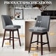 preview thumbnail 35 of 52, Pellebant 30.6'' H Solid Wood Swivel Bar Stool with Back