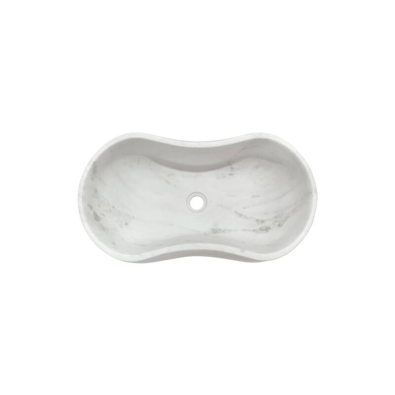 Roomfitters Marble Bathroom Vessel Sink, Natural Stone Countertop Wash Basin, Polished Oval Vanity Sink