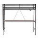 preview thumbnail 8 of 9, Twin Size Loft Bed with Cinnamon Wood Desk and Closet Rod