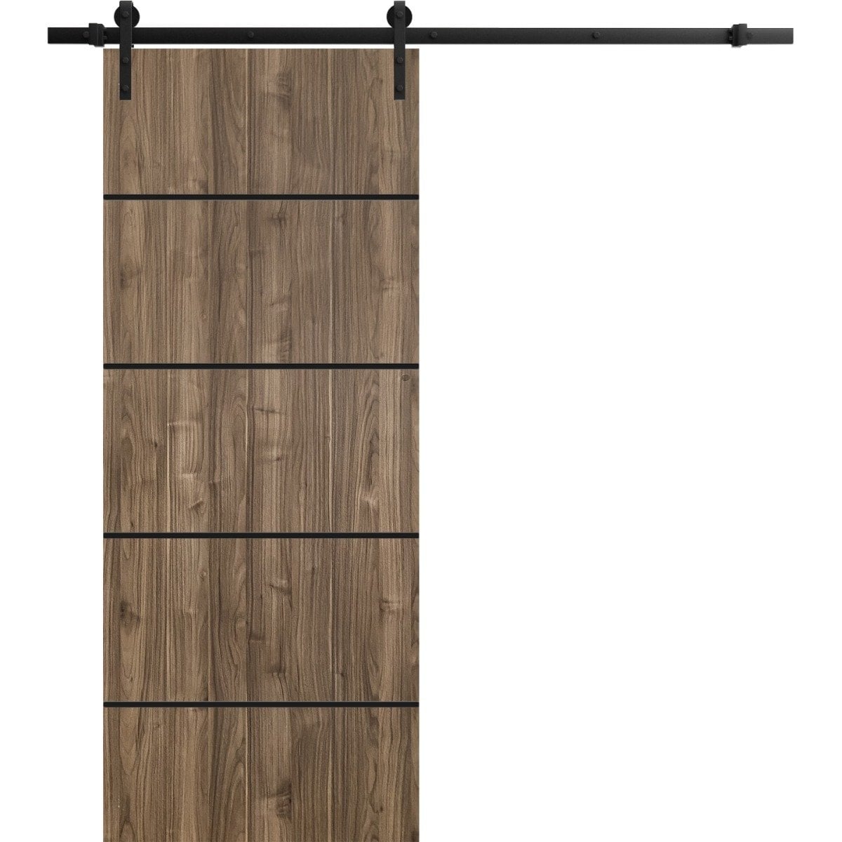 SartoDoors Planum 0015 | Bedroom Door Barn Door | Solid Wood | Hardware Set | 36x80, Walnut Bathroom Door Pantry Door