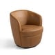 preview thumbnail 20 of 56, 2 Set Faux Leather Club Swivel Barrel Accent Chair